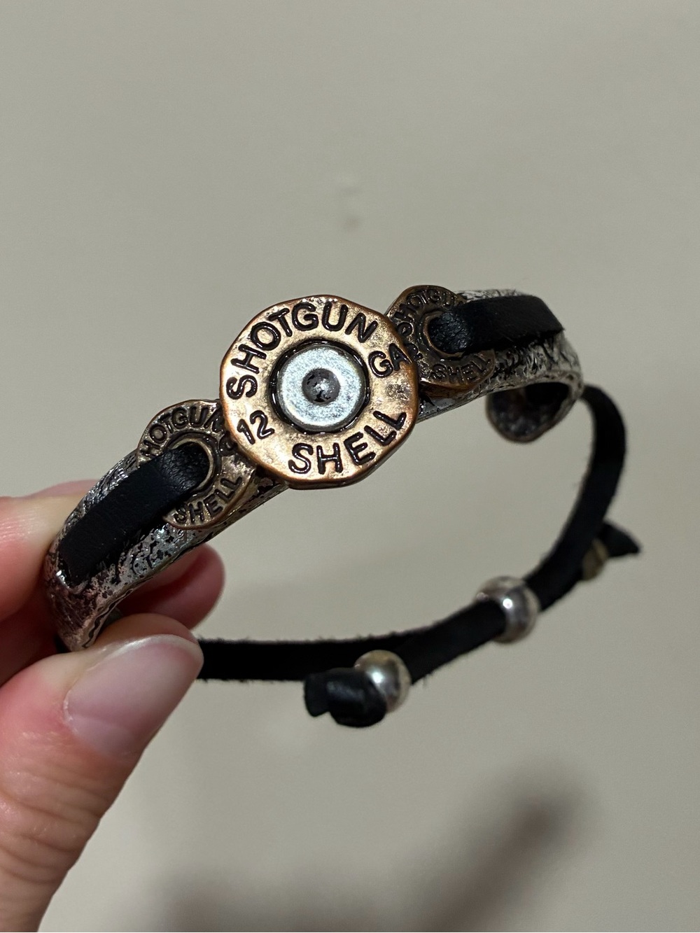 Shotgun shell adjustable unisex bracelet